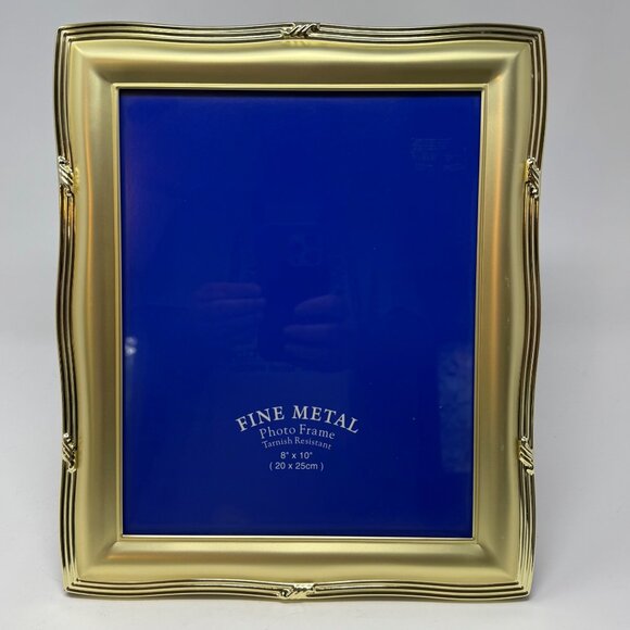 Vintage Brass Gold Photo Picture Frame Ornate 80s 90s Scrolls 8x10 As New Unused - Picture 1 of 4